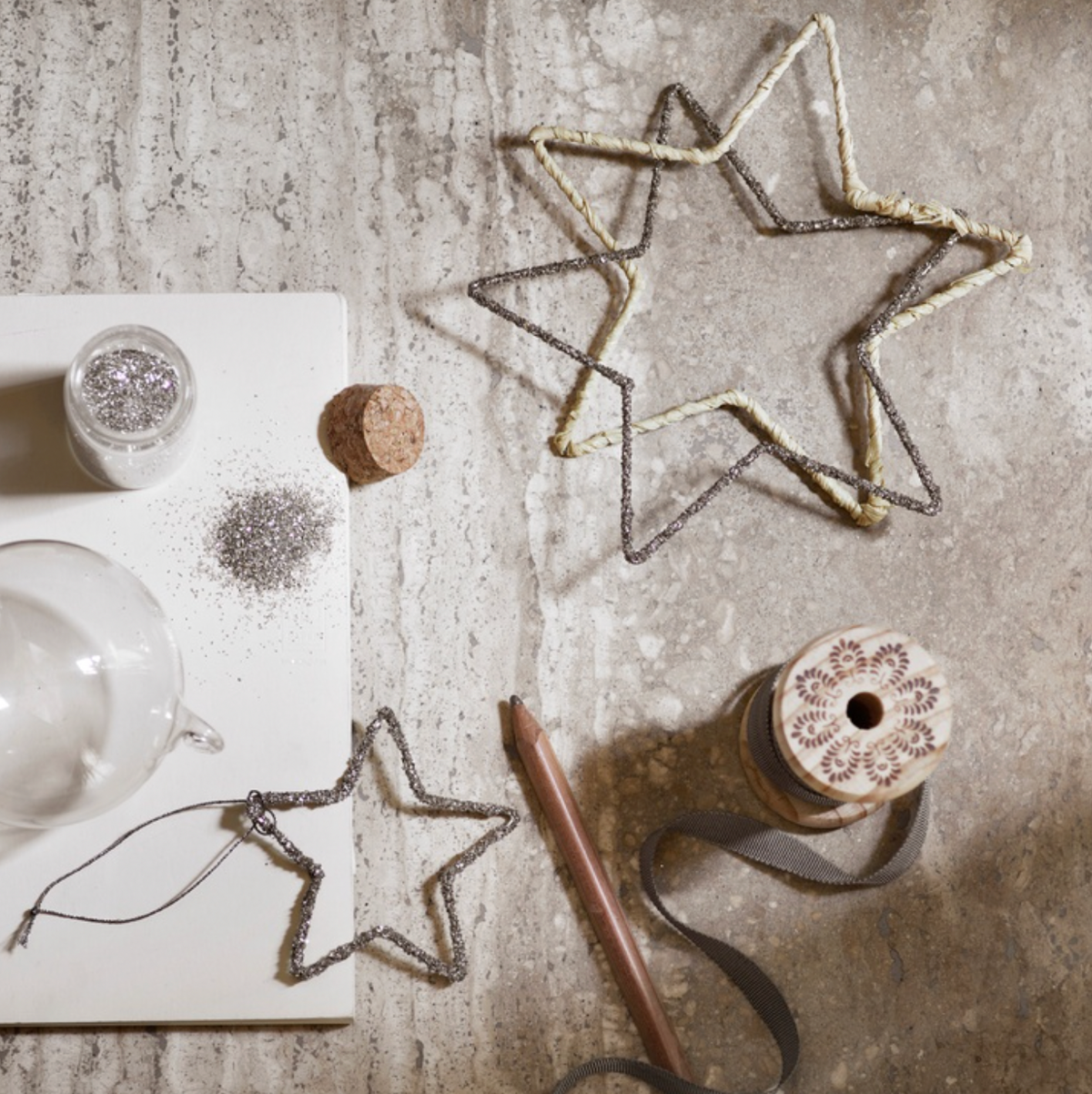 Set of 5 Glitter Stars