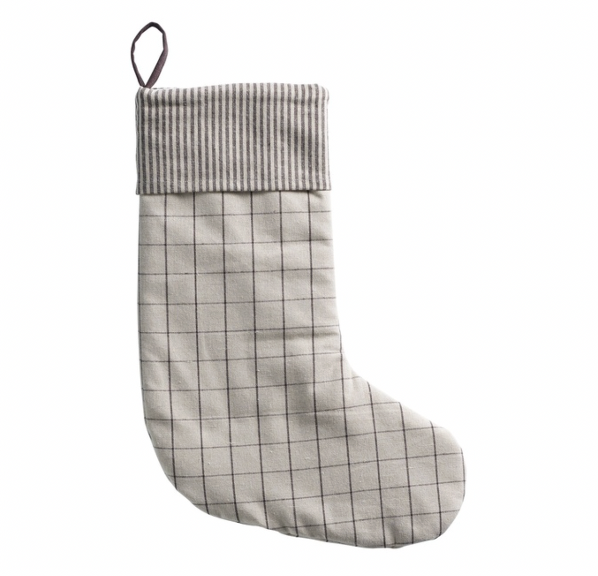 Ivory Check Christmas Stocking