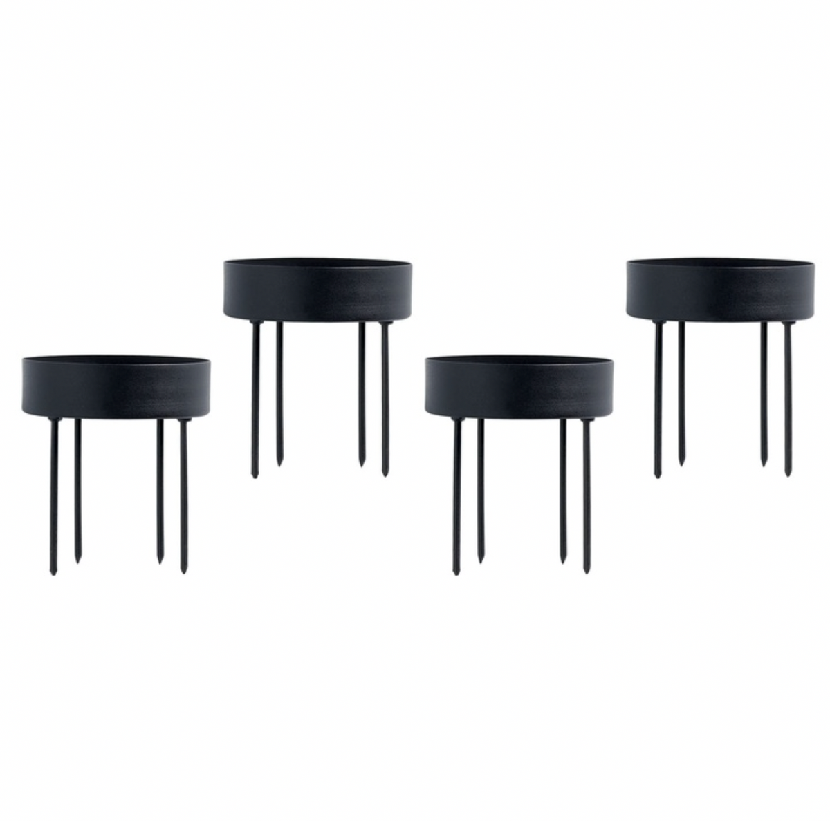 Set of 4 Iron Spike Candle Holders
