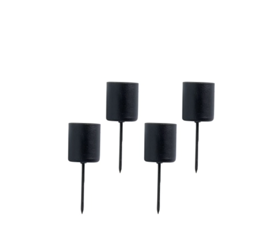 Set of 4 Iron Spike Candle Holders