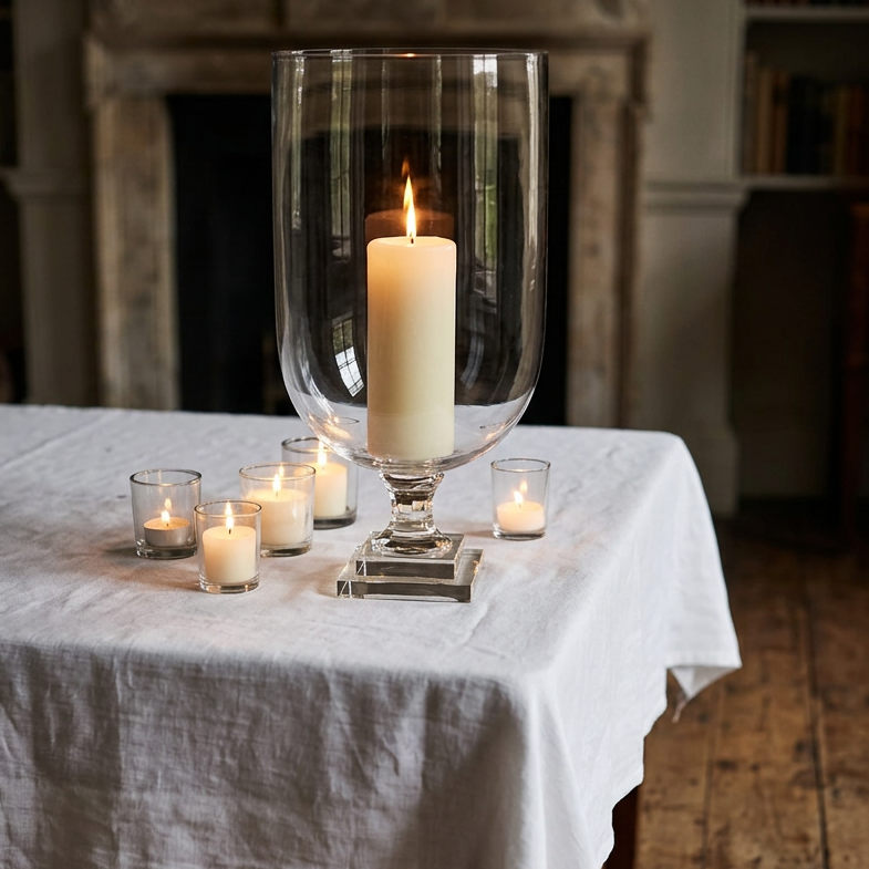 Elegant Glass Hurricane Vase