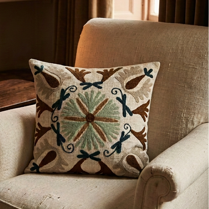 Suzani Embroidered Cushion