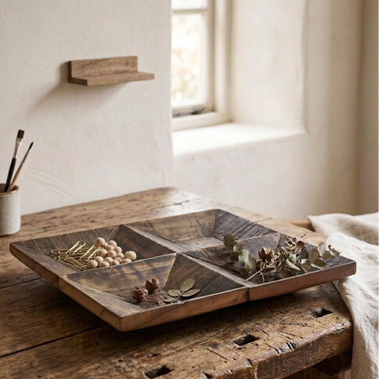 Facet Reclaimed Wood Tray