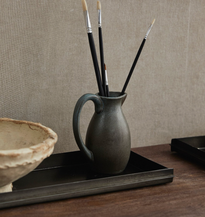 Olive Stoneware Pitcher