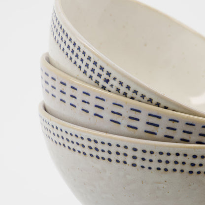 Set of 3 Stoneware Bowls - Design Vintage