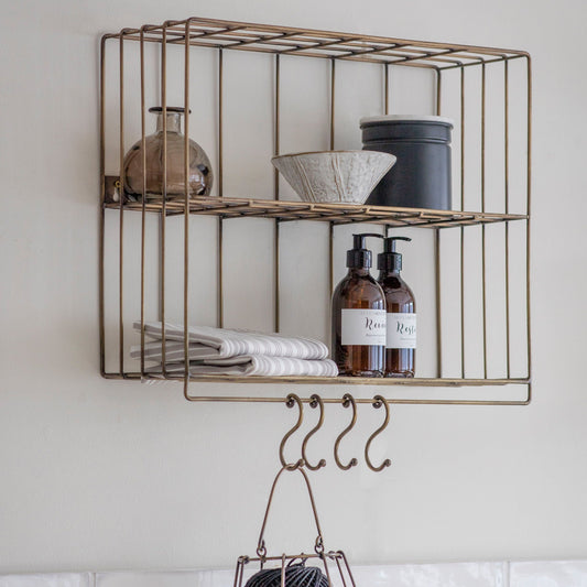 Antique Brass Wall Rack - Design Vintage