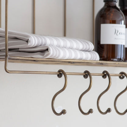 Antique Brass Wall Rack - Design Vintage