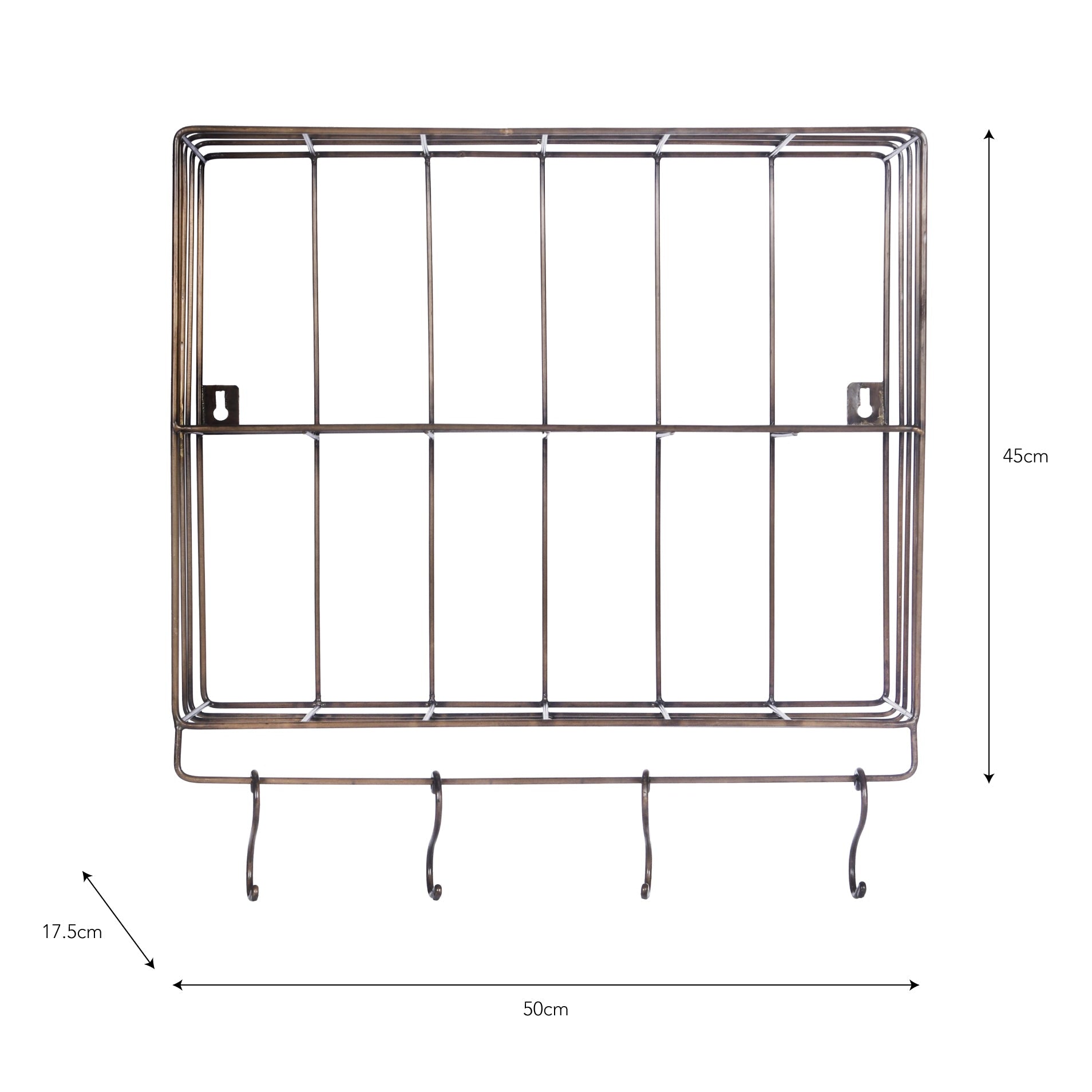 Antique Brass Wall Rack - Design Vintage