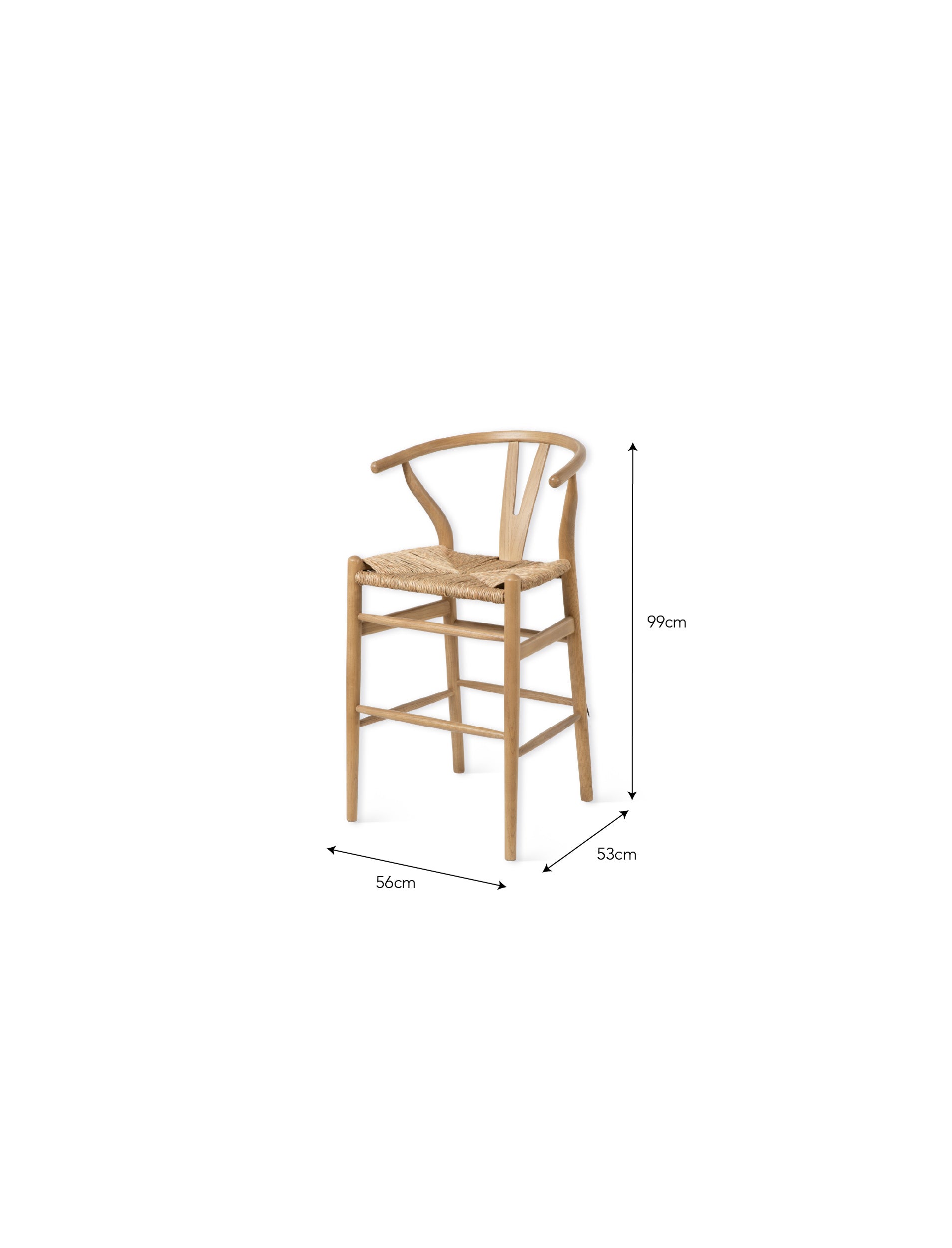 Ash Wishbone Bar Stool - Design Vintage