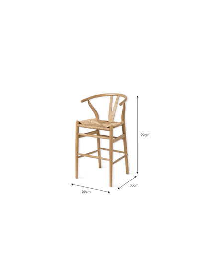 Ash Wishbone Bar Stool - Design Vintage