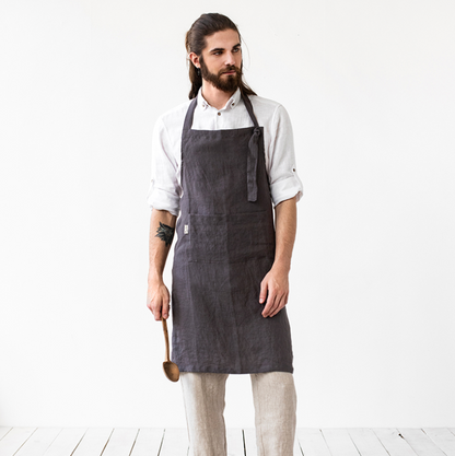 Men's Linen Bib Apron - Design Vintage