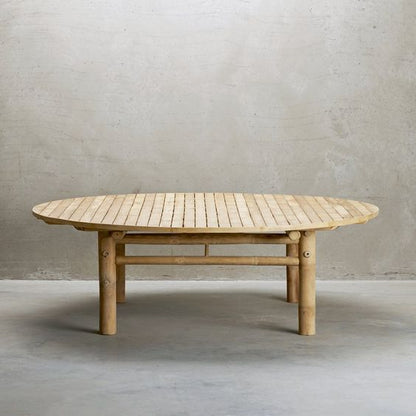 Round Bamboo Coffee Table - Design Vintage