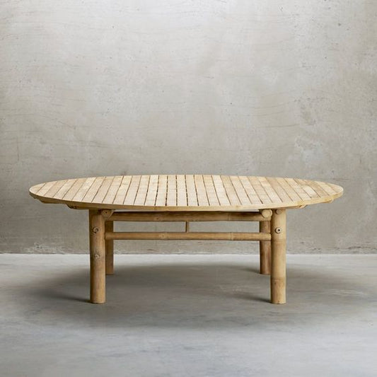 Round Bamboo Coffee Table - Design Vintage