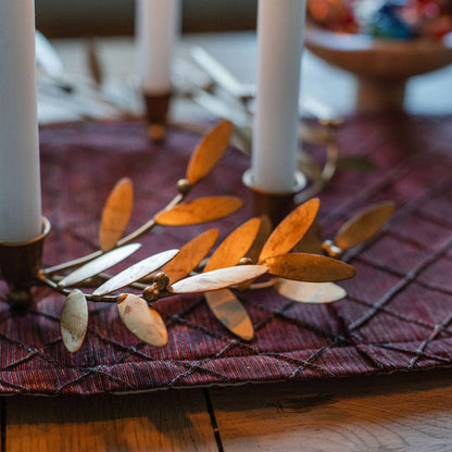 Brass Leaf Candle Holder