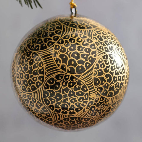 Obsidian Paper Mache Bauble