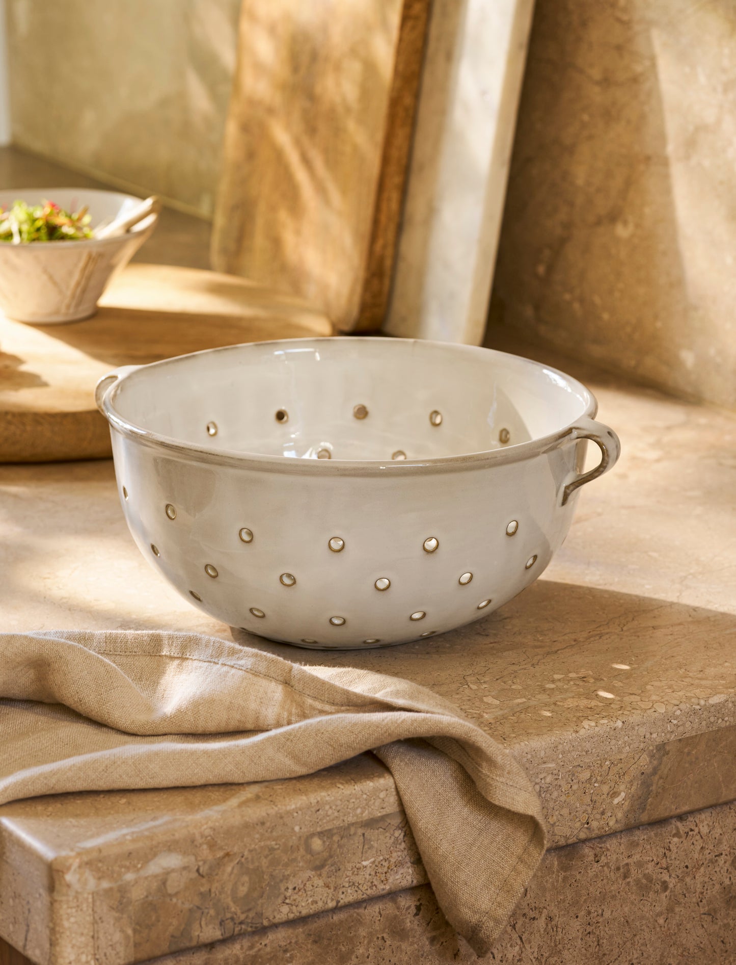 Glazed Stoneware Colander