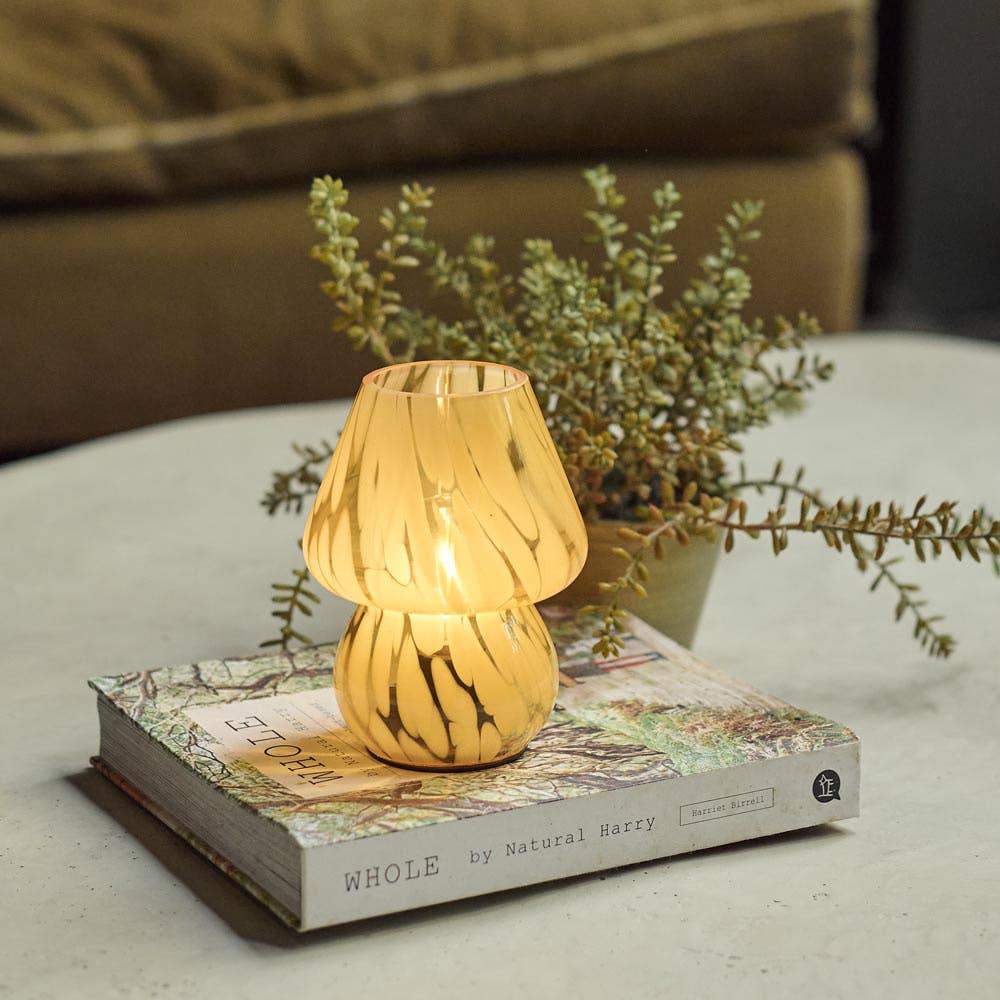Ochre Glass Cordless Lamp - Design Vintage