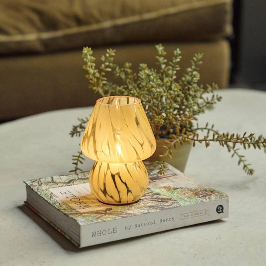 Ochre Glass Cordless Lamp - Design Vintage