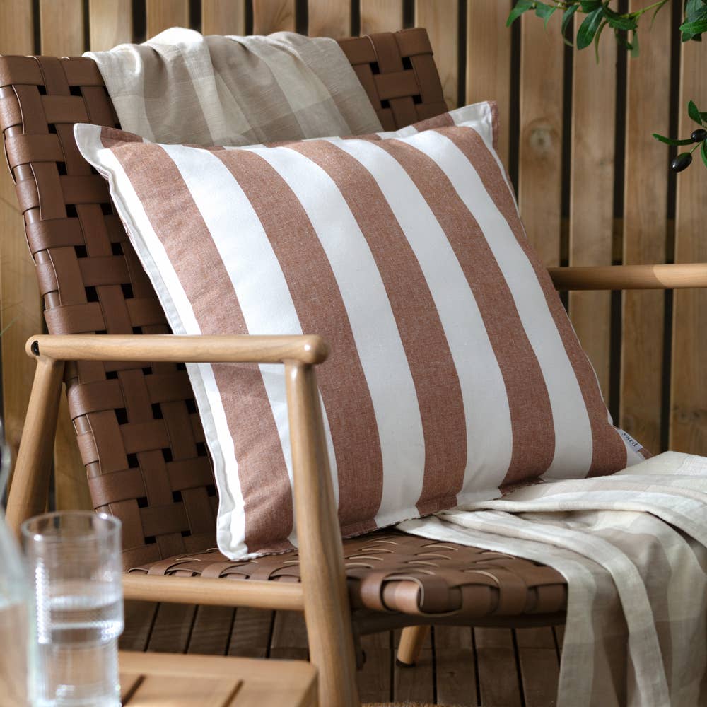 Cotton Stripe Outdoor Cushion - Design Vintage