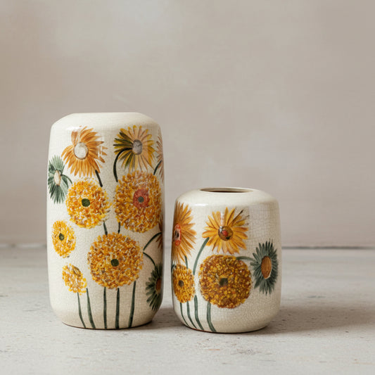 Sunflower Ceramic Vase, 30.5cm - Design Vintage