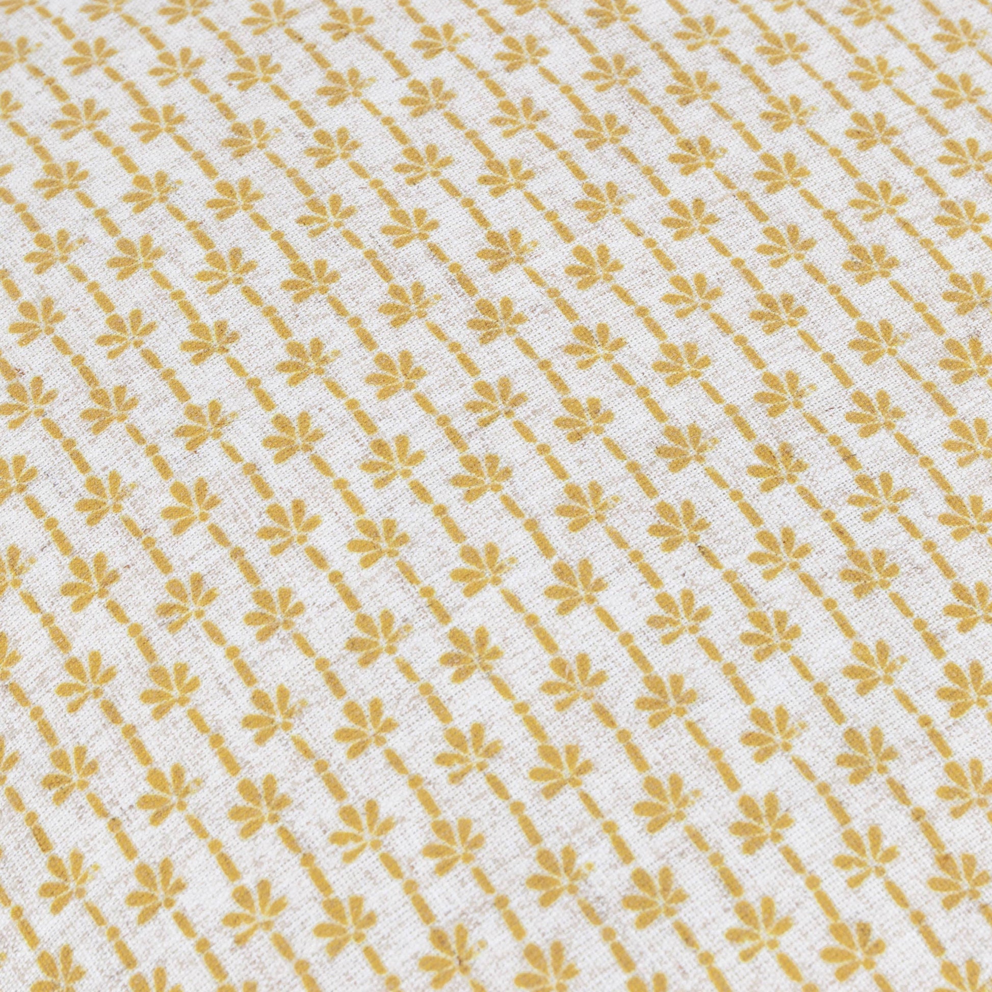 Panni Block Textured Ruffle Cushion LINEN/OCHRE - Design Vintage