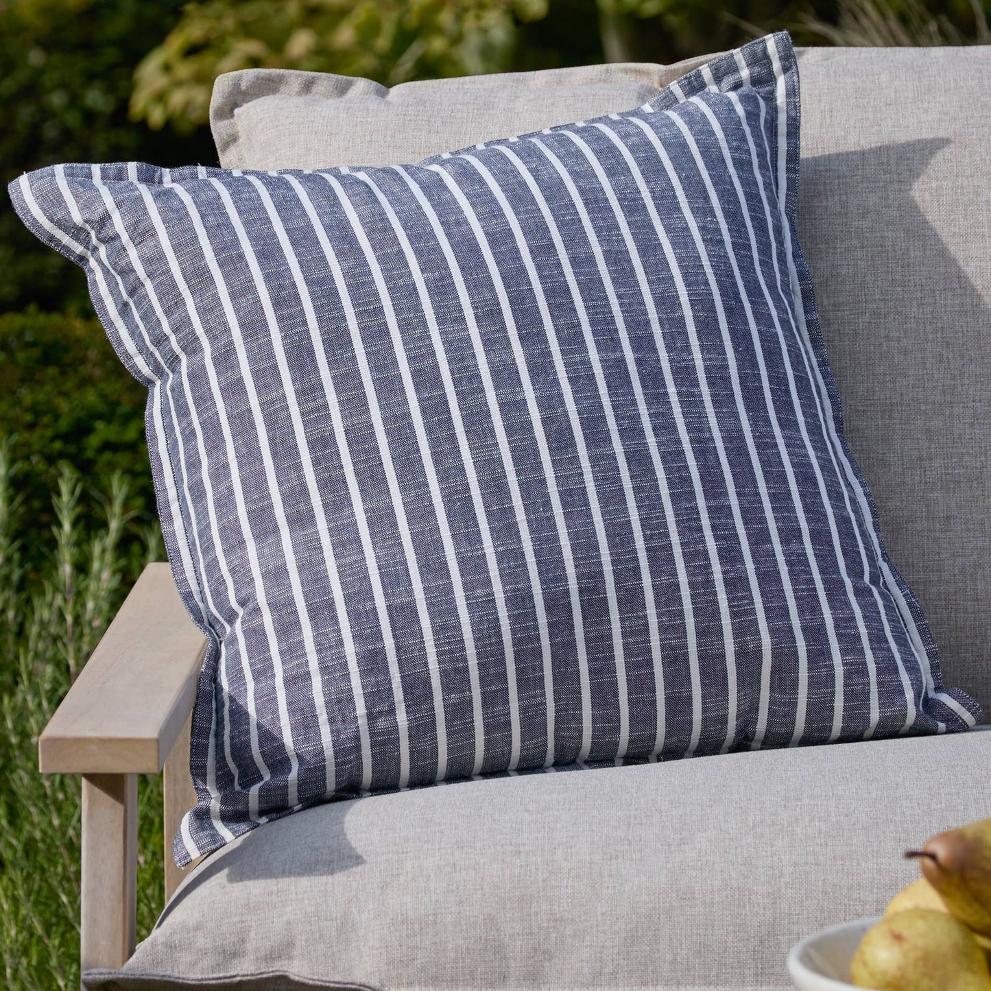 Fine Stripe Outdoor Cushion - Design Vintage