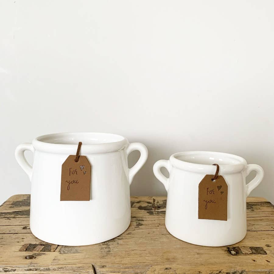 Gift White Ceramic Pot