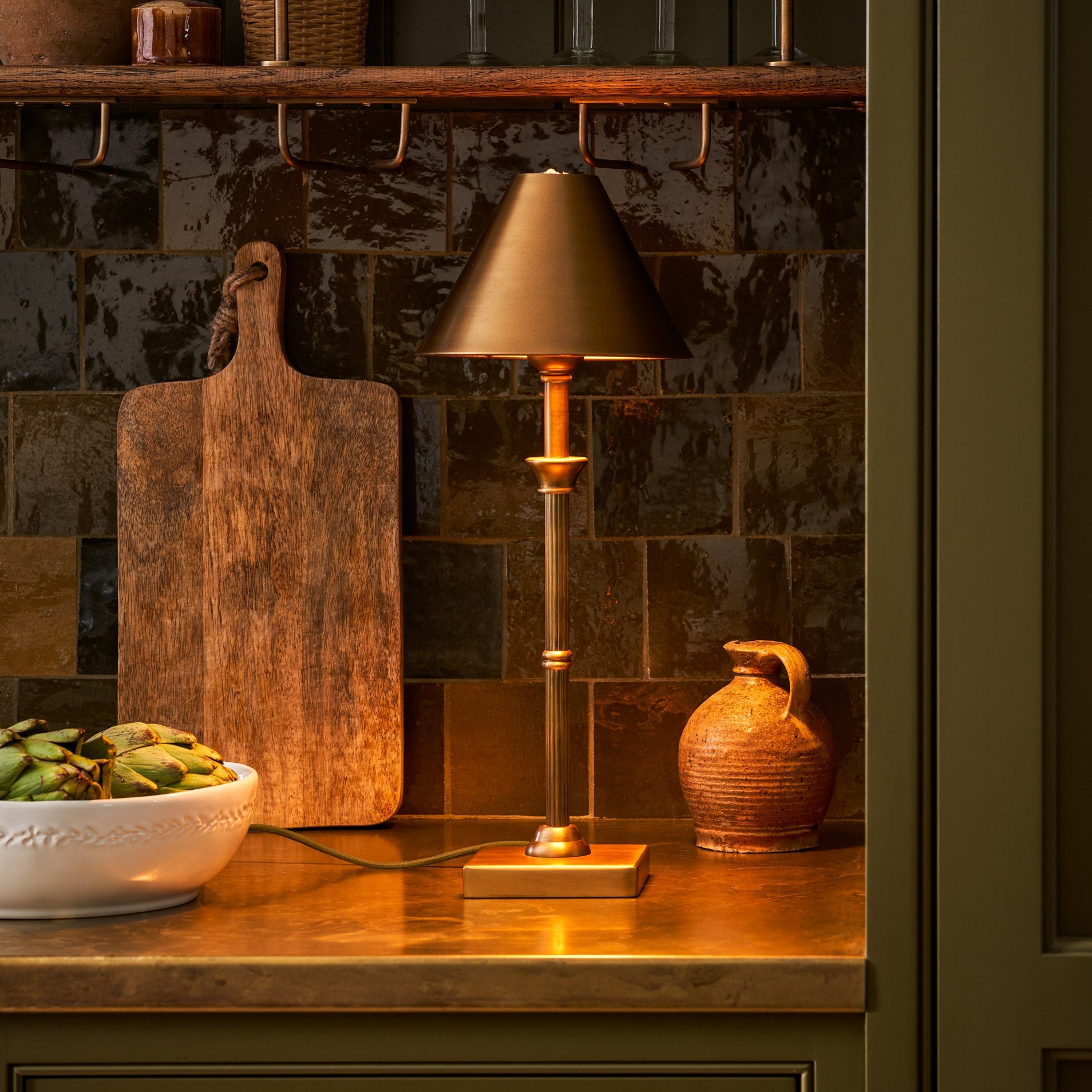 Antique Brass Table Lamp - Design Vintage