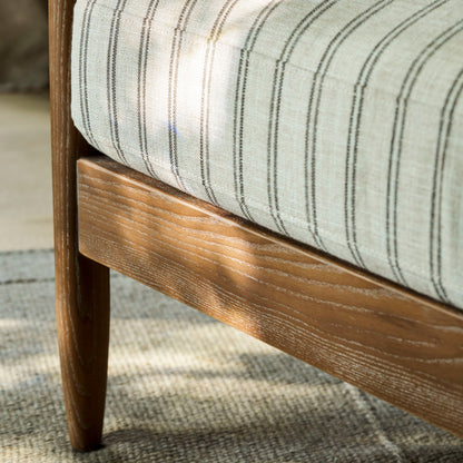Natural Stripe Rattan Armchair - Design Vintage