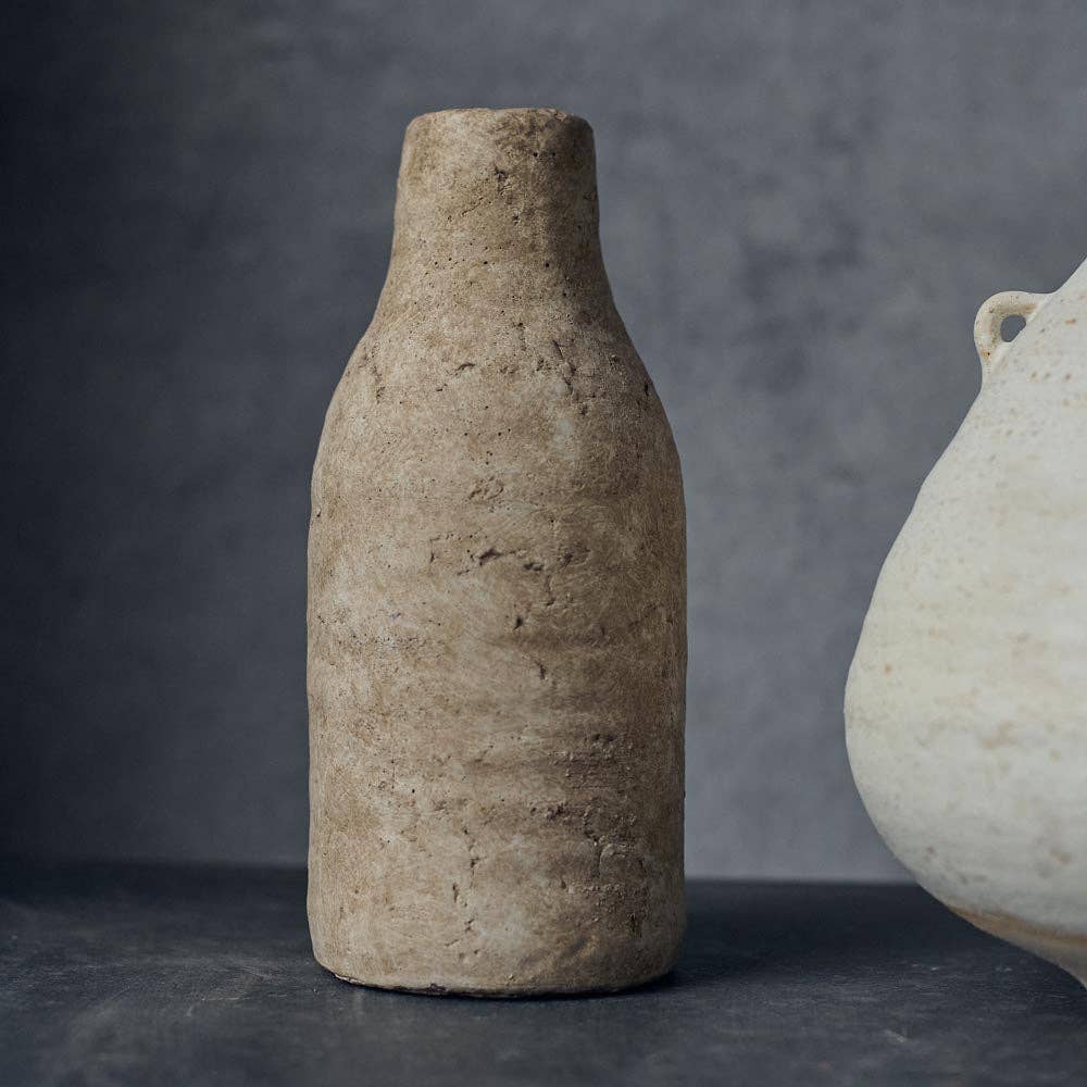 Cement Bottle Vase - Design Vintage