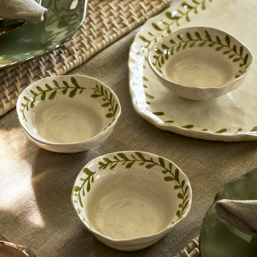 Set of 3 Olive Leaf Nibble Bowls