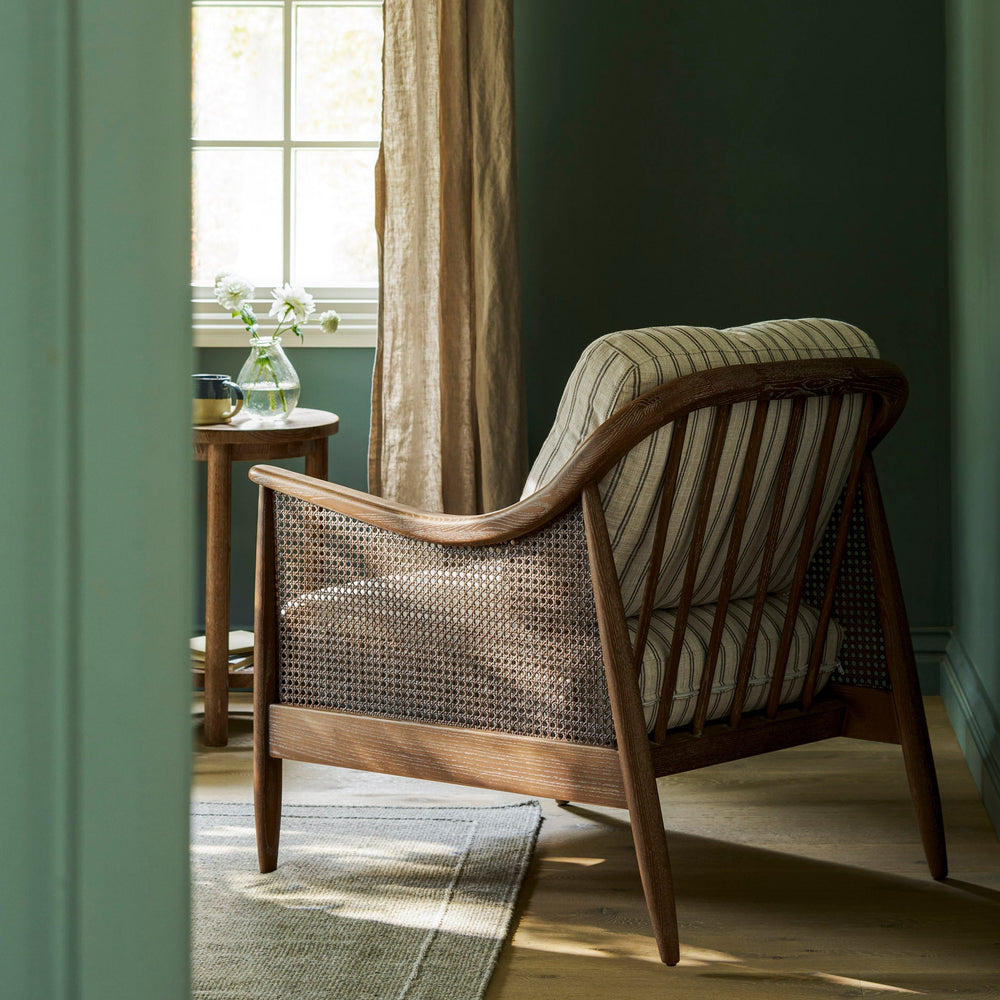 Natural Stripe Rattan Armchair
