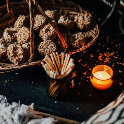 Olive Glass Pot of Matches - Design Vintage