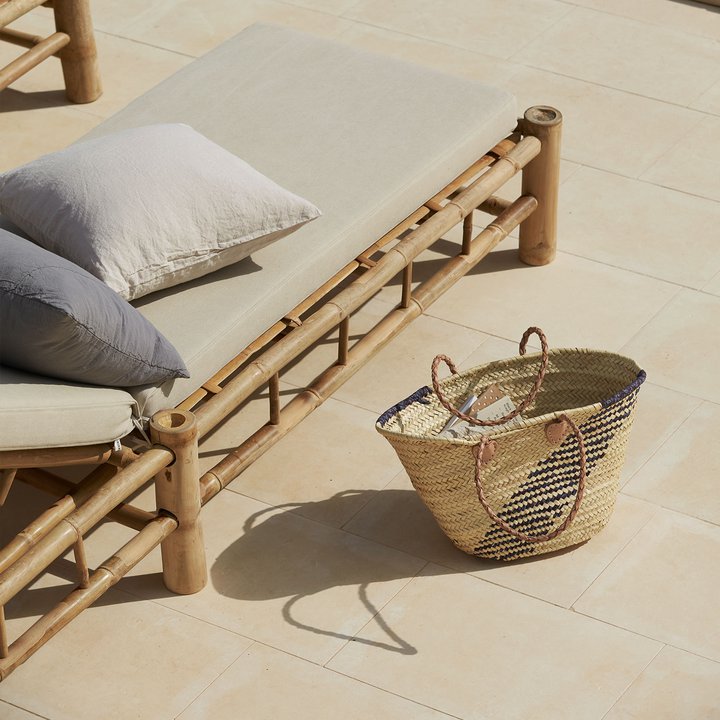 Bamboo Sunbed With Cushion - Design Vintage