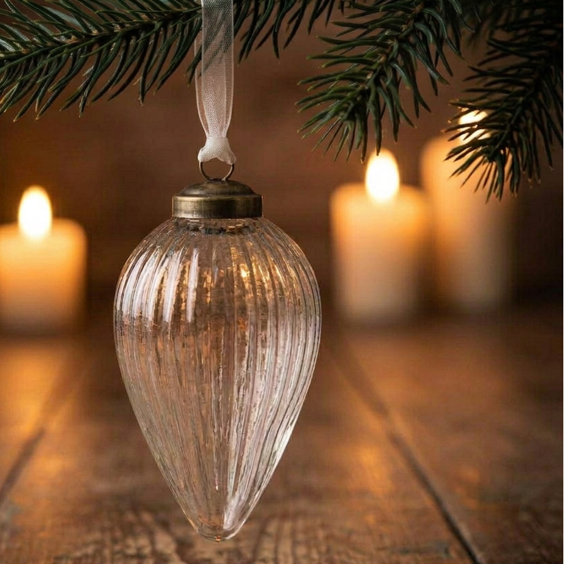 Ribbed Glass Pinecone