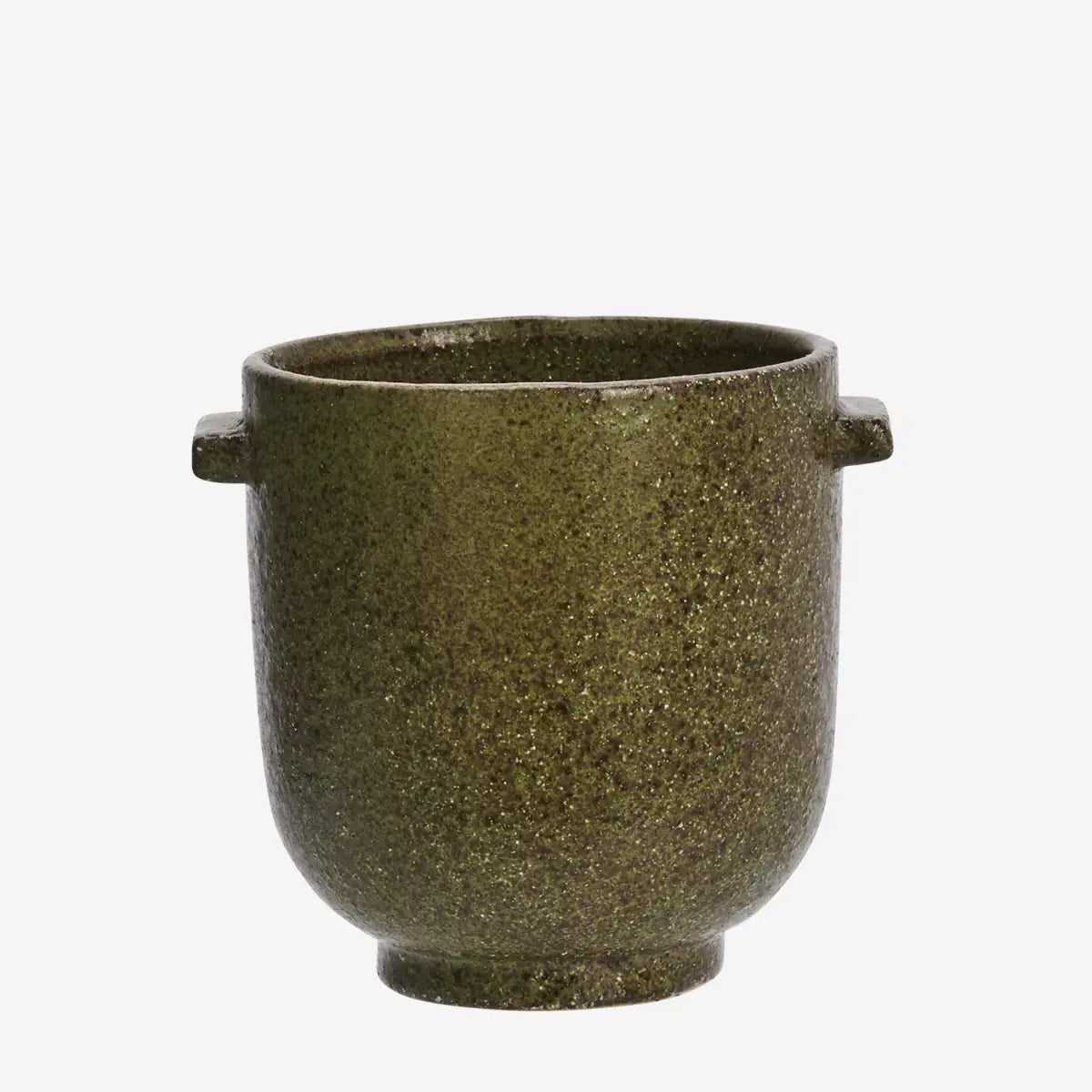 Olive Stoneware Plant Pot - Design Vintage