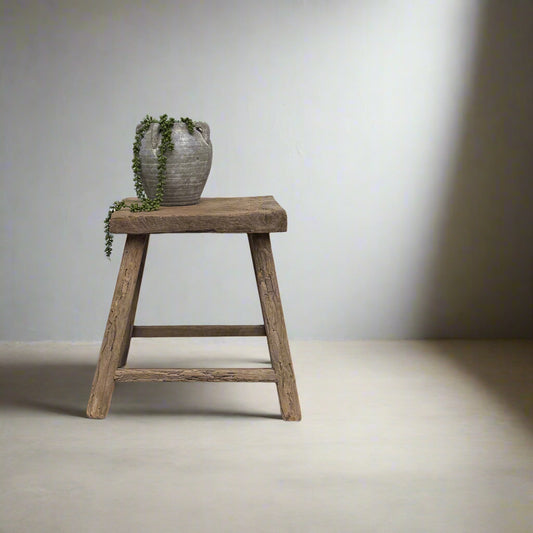 Vintage Elm Side Table 'Jack' - Design Vintage
