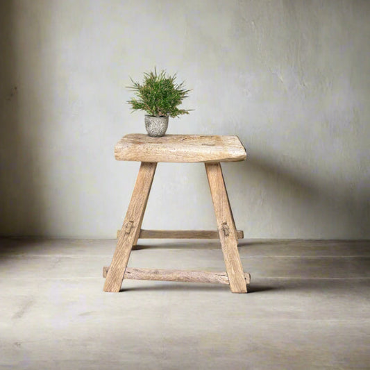 Vintage Elm Side Table 'Etta' - Design Vintage