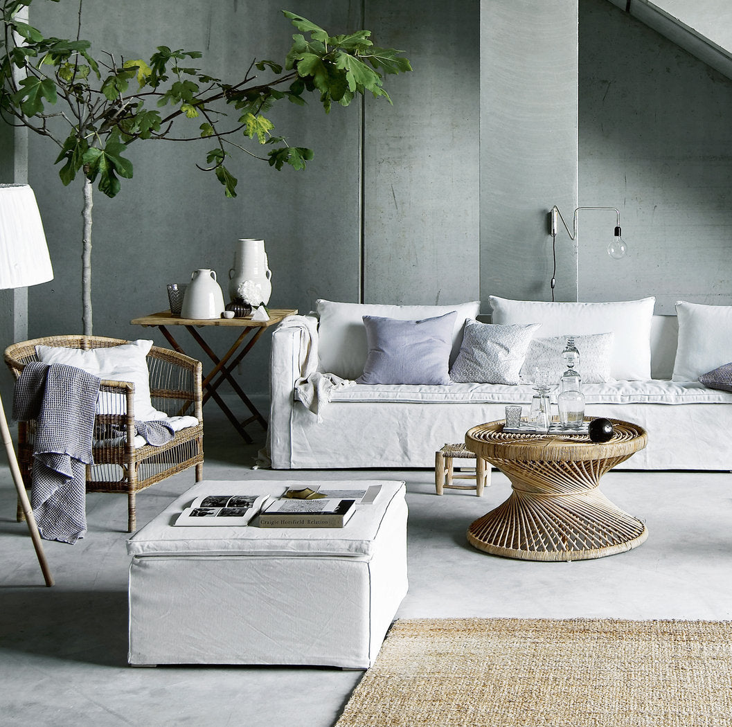 Linen Pouf - Design Vintage