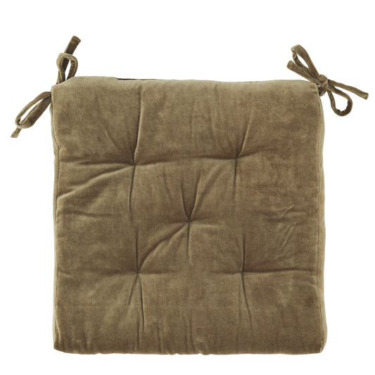 Olive Velvet Seat Cushion