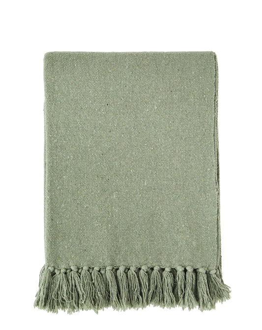 Dusty Green Recycled Cotton Throw