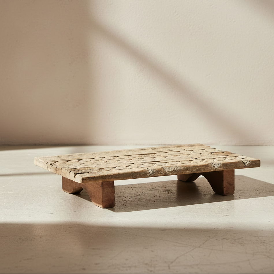 Recycled Wood Pedestal Tray