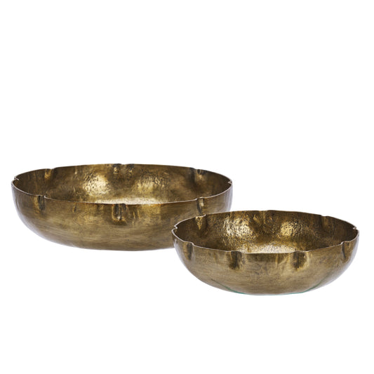 Set of 2 Hammered Bowls