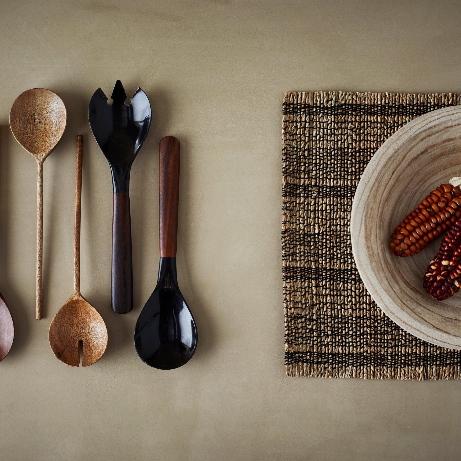 Mango Wood Salad Servers - Design Vintage
