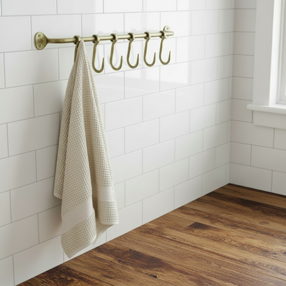 Hand Forged Brass Hook Rail