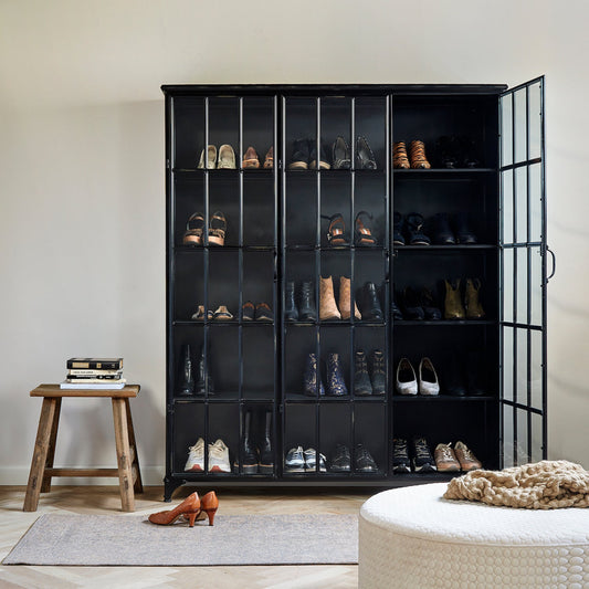 Black Iron Triple Cabinet - Design Vintage