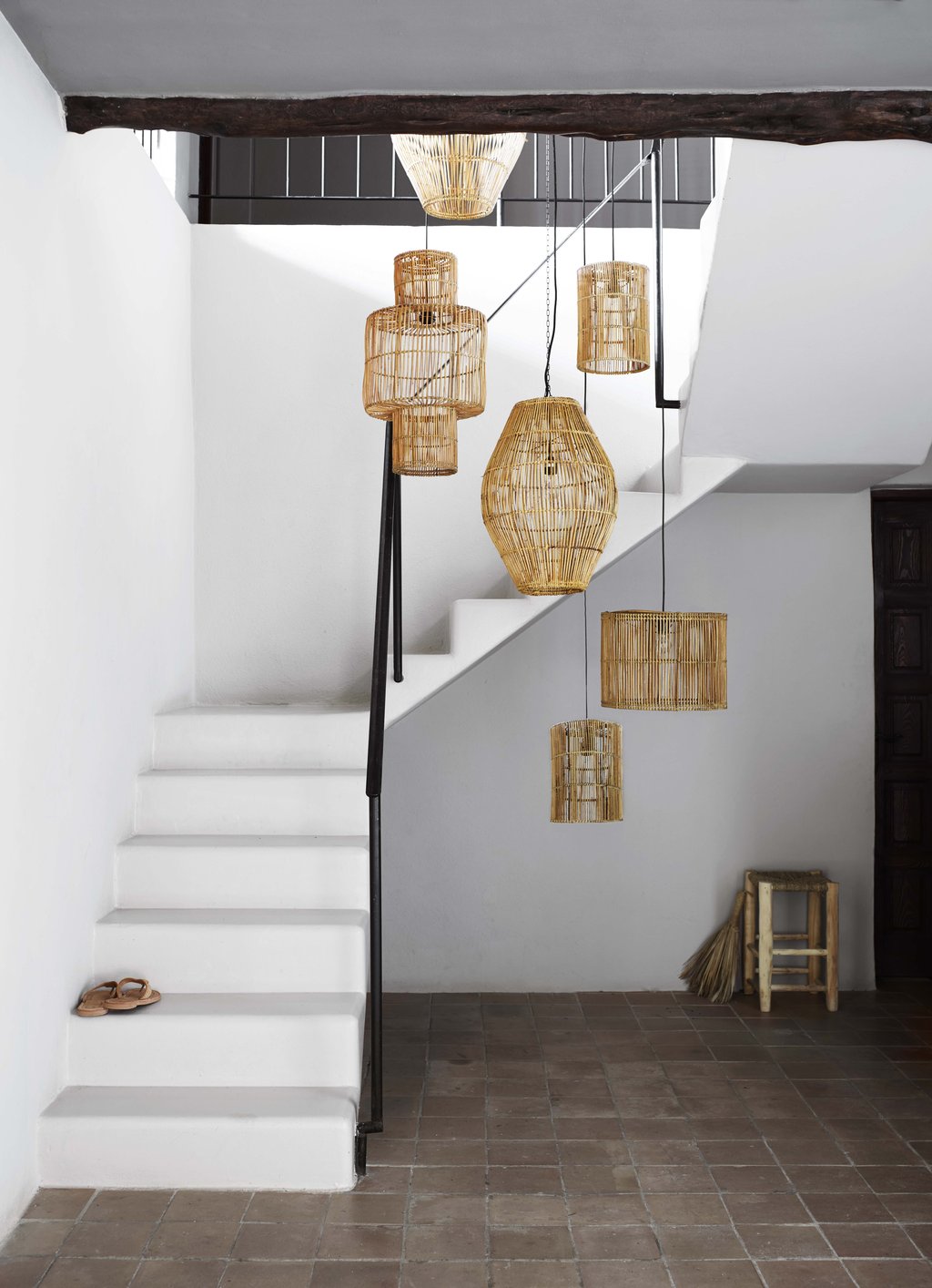 Shaped Rattan Lampshade - Design Vintage