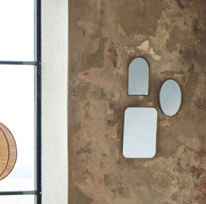 Antique Brass Wall Mirror - Design Vintage