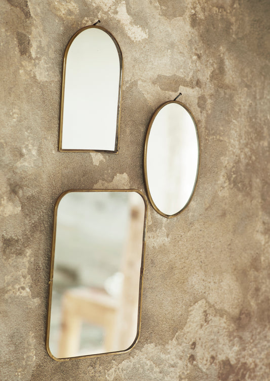 Antique Brass Wall Mirror - Design Vintage