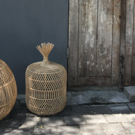 Rattan Dumpling Floor Lamp - Design Vintage
